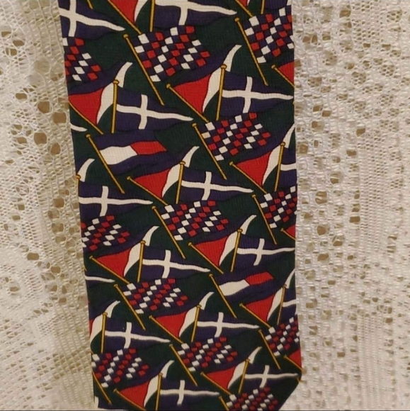 Vintage VTG Tommy Hilfiger logo flag neck tie - Picture 8 of 9